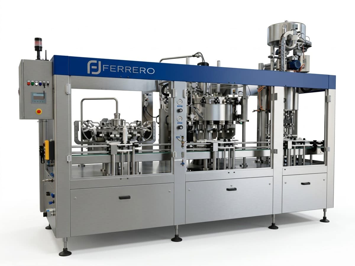 vista generale di una riempitrice isobarica meccanica